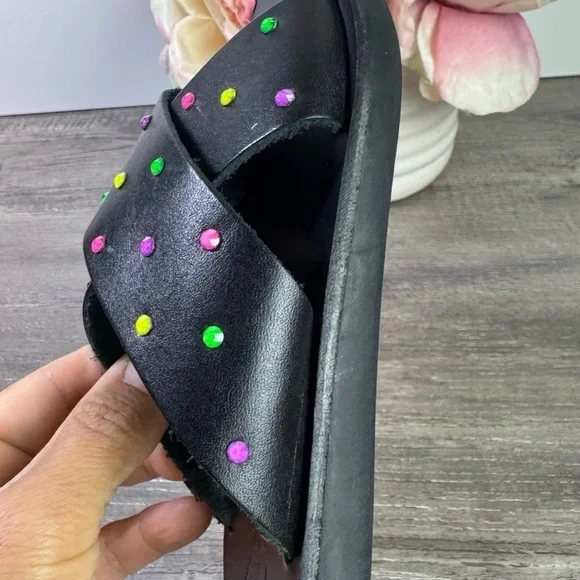 Ancient Greek Sandals Swarovski Leather sandals size 29/US toddler 12 EUC RARE - Picture 6 of 8